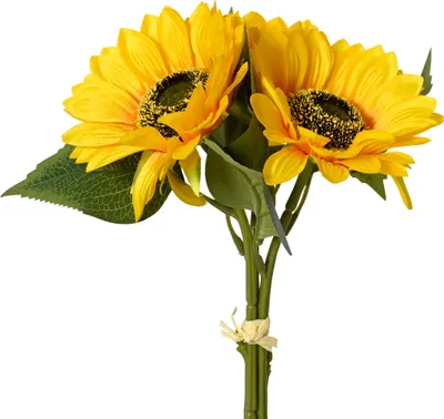 Produktbild von Künstlicher Blumenstrauß aus drei Sonnenblumen 23x42cm Gelb Grün