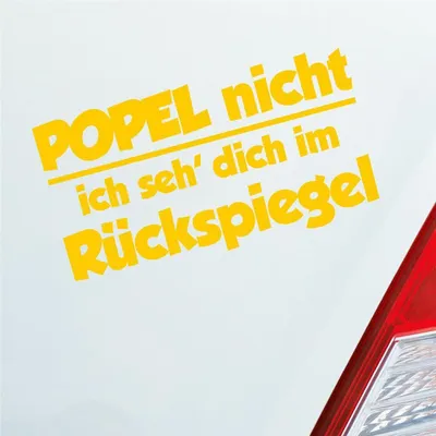 Produktbild von Auto Aufkleber Popel Nicht ich SEH' Dich im Rückspiegel 18x10 cm Gelb Sticker Heckscheibenaufkleber