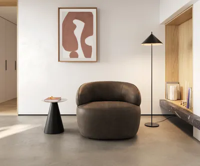 Produktbild von DELIFE Loungesessel Nova 88x88 cm Mikrofaser Taupe Vintage