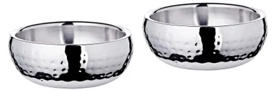 Schalen-Set Pluto 2er-Pack Ø 12 cm Edelstahl gehämmert