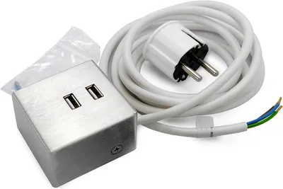 Produktbild von THEBO Aufbau Lade-Port USB 3080/2 in EDELSTAHL / THEBO Licht / USB-Port / Ladestation