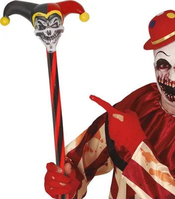 Produktbild von Mr Smile Halloween Zepter Grusel Clown Stab Horrorfan Sammlerstück Dekoration Faschingsparty, Farbe: Mehrfarbig