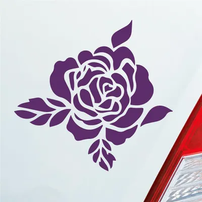 Produktbild von Auto Aufkleber Rose Flower Blume Natur Frühling Tattoo 10x10 cm Lila Sticker Heckscheibenaufkleber