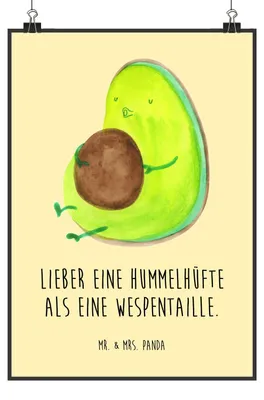 Produktbild von Mr. & Mrs. Panda Bild Avocado Pfeifen DIN A0 - Gelb Pastell - Geschenk, Plakat, Schwanger, Kunstdruck, Ernährung, wanddeko, Wandbild, Abnehmen, drucke