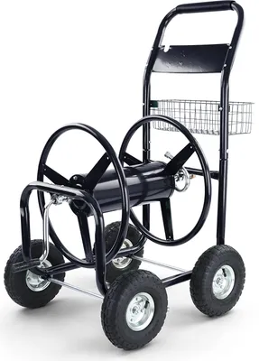 Produktbild von Schlauchwagen Schlauch Handwagen mit Handkurbel Schwarz bis 106m Gartenschlauch