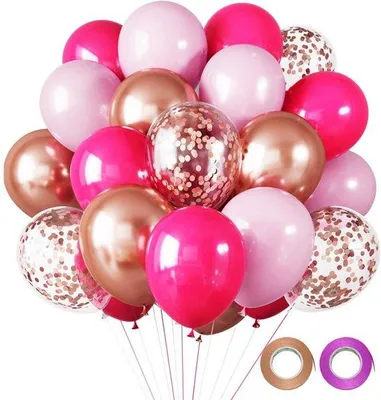 Immagine prodotto di Palloncini di compleanno, 30 colorati, 30 cm, rosa