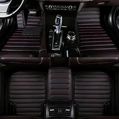 Image de Tapis de sol pour voiture, imperméables, antidérapants, en similicuirPolyuréthaneà rayures