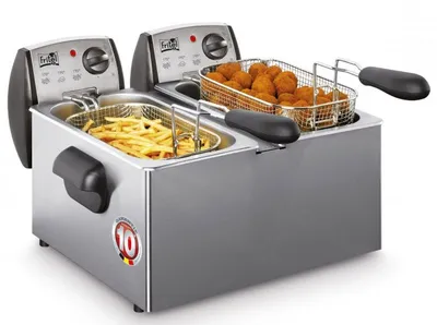 Produktbild von Fritel FR 1850 DUO, Fritteuse, 6 l, 150 °C, 190 °C, Doppel, Edelstahl
