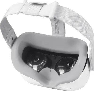 Produktbild von Silikon-VR-Gesichtsschutz für Meta/Oculus Quest 2, Abdeckung, VR-Headset, schweißfest, wasserdicht, Ersatz-Gesichtspolster, Oculus Quest 2-Zubehör (weiß)