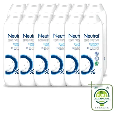 Immagine prodotto di 12 flaconi di shampoo neutro, 0%, per capelli normali - 250 ml - confezione grande - 12 pezzi
