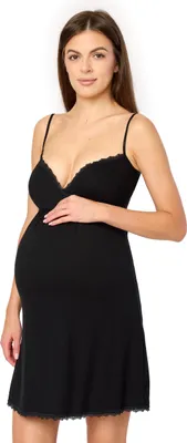 Image de Merry Style Sous-robe de grossesse Petticoat Robe de grossesse en viscose Chemise de nuit Femme Elastique Léger Vêtement quotidien MS10-466 (Noir, S)