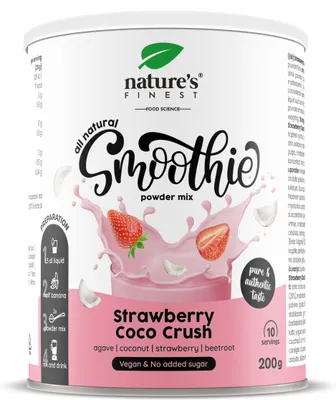 Productafbeelding van STRAWBERRY COCO CRUSH - Poeder met Rijstdrinkpoeder, Agavepoeder, Kokosdrinkpoeder - 200 g
