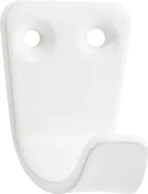 Produktbild von Garderobenhaken 1 Haken Stahl weiß BxLxH 23/25/33 mm