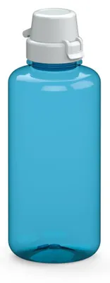 Obrázek produktu pro Láhev na vodu "School" 1,0 L – láhev z materiálu Tritan, bez BPA – ideální pro dlouhé školní dny a sportovní aktivity – průsvitně modrá/bílá