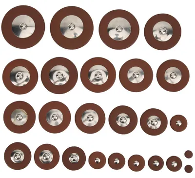Image de Jeu de 25 coussinets en cuir de différentes tailles, pour le remplacement des coussinets du saxophone ténor