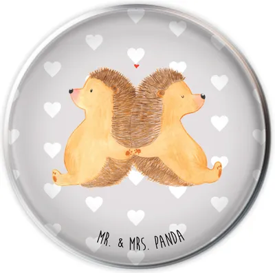 Produktbild von Mr. & Mrs. Panda Abfluss-Stopfen Igel händchenhaltend - Grau Pastell - Geschenk, Ablaufgarnitur, abfluss stöpsel, Abflussstopfen, waschbeckenstöpsel, Hand in Hand, Love