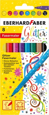 Produktbild von Faserschreiberetui EBERHARD FABER, 8 Stück Glitzer sortiert, 3mm