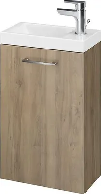 Produktbild von BADLAND Badmöbel Set Badezimmerschrank mit Türen & Keramikwaschbecken LARA COMO 40 Nussbaum