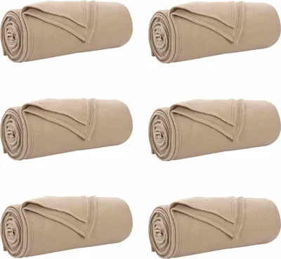 Produktbild von vidaXL Wohndecken 6 pcs Kamel 240 x 220 cm Fleece