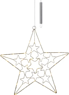 Image de Étoile métallique 30 LED - argenté / doré - env. 50 cm