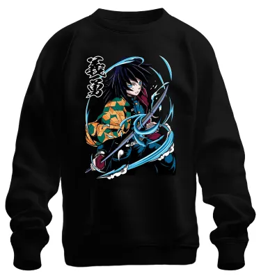 Produktbild von Giyu Tomioka Dämonenjäger Wasserklinge Anime Geschenk Sweatshirt Pullover, Schwarz, M