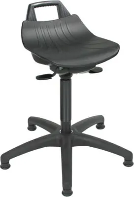 Produktbild von Hocker, Stehhilfe - Sitzhöhe 560-750 mm - Hartplastik schwarz - Kunststoff Fußkreuz mit Gleitern
