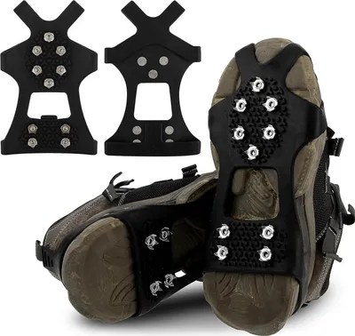 Produktbild von Schuhspikes, Antirutsch Schuhš¹berzieher, Schuhspikes Schnee und EIS, Edelstahl Schuh Spikes, Schuhkrallen, Steigeisen, Wander Zubeh?r, Spikes fš¹r Schuhe Winter Hiking fš¹r Damen und Herren