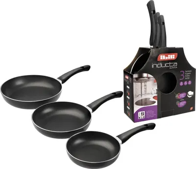 Produktbild von Ibili Inducta 18-20-24 Cm Set Bratpfannen Silber  Silber One Size