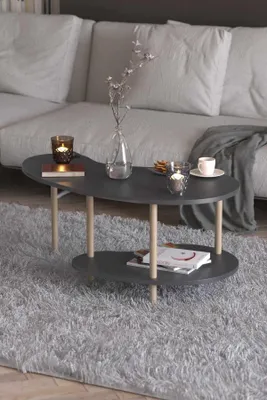 Obrázok produktu pre Skye Decor, kvalitný konferenčný stolík (3 časti), antracitová farba, 100 cm | 100% melamín