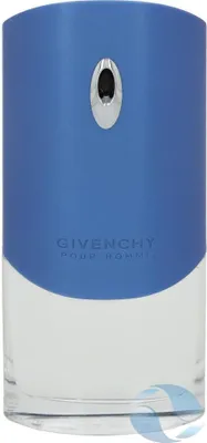 A product shot of a Givenchy Blue Label Pour Homme Eau de Toilette spray bottle.