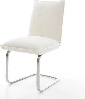 Produktbild von DELIFE Freischwinger Lelio-Flex Bouclé Soft Beige Freischwinger flach Edelstahl Taschenfederkern