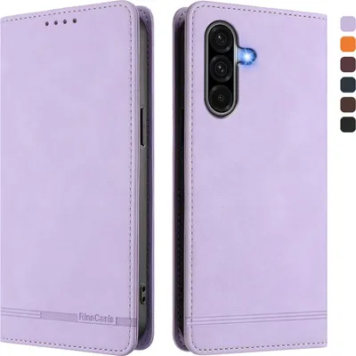 Produktbild von Hülle für Samsung Galaxy A56, Retro Kunstleder Ständer Klapphülle mit Kartenfächer und Magnetische Violett