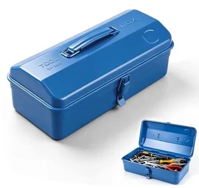 Zdjęcie produktu dla Skrzynka narzędziowa metalowa pusta z pokrywką uchwyt 37X16X12CM