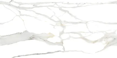 Produktbild von Bodenfliese Feinsteinzeug Calacatta 60 x 120 cm grau/weiß/gold