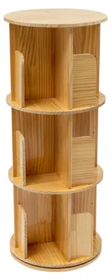 Immagine prodotto di Libreria, girevole a 360 gradi, 3 ripiani, color legno