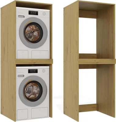 Produktbild von BDW, Waschmaschinenschrank Badezimmer Möbel, 180×64×64, Pola Twin, Eiche Artisan