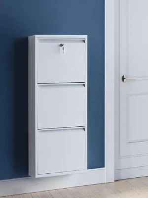 Obrázok produktu pre Skye Decor, Primo 3 - White, skriňa na topánky, biela, 100 % KOV, 50 x 15 x 104 cm
