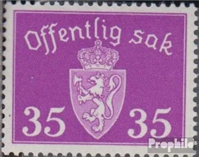 Produktbild von Briefmarken Norwegen 1939 Mi D40 postfrisch Dienstmarken Wappen