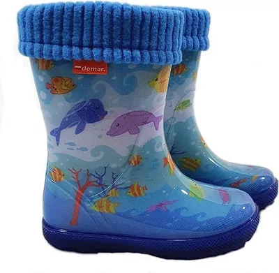 Produktbild von Demar LUX Gummistiefel Regenstiefel Kinderstiefel gefüttert mit Innensocken Mädchen Jungen 20\21