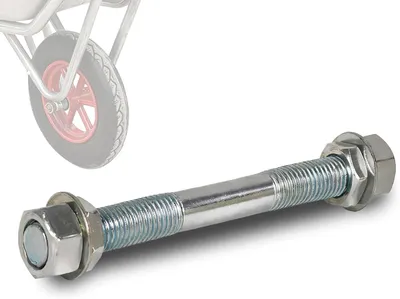 Produktbild von Schubkarrenachse 155 mm, Ø16 mm, verzinkt, für Garten