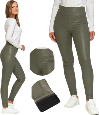 Immagine prodotto di Leggings da donna Moraj a vita alta in ecopelle OSD2400-011, verde, M