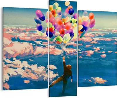 Produktbild von Bild auf Leinwand - Leinwandbild - Abstraktion Ballon - 95x80cm - Wand Bild - Wanddeko - Wandbilder - Leinwanddruck - Bilder - Kunstdruck - Wanddekoration - Leinwand bilder - Wandkunst - CB95x80-3720