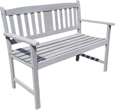 Produktbild von Bank für den Garten aus Eukalyptus GARDA-120 in grau, B/H/T: ca. 110/86/57 cm