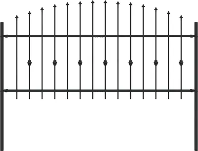Produktbild von vidaXL Spießzaun Asten Schwarz 200 x 130 cm Pulverbeschichteter Stahl