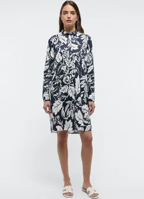 Produktbild von ETERNA Blusenkleid Satingewebe Langarm navy 7609-19-D939 40