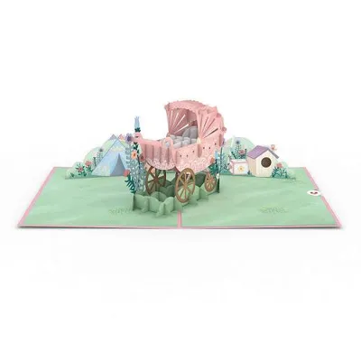 Produktbild von VERLAG: LOVEPOP Pink Baby Carriage Pop-Up Card