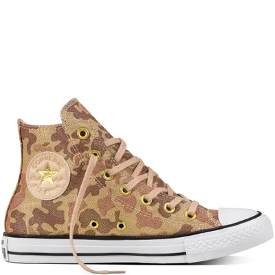 Produktbild von Converse Chuck Taylor All Star High Polyester CAMO Glitter Particle Beige Camouflage Brown 559837C Limited Edition Größe 7 UK · 40 EU · 25.5 cm
