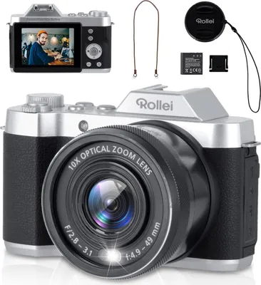 Produktbild von Rollei Powerflex 10x Retro, 64 MP, 9200 x 6900 Pixel, CMOS, 10x, 4K Ultra HD, Schwarz