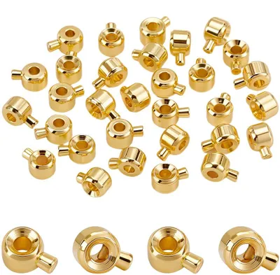 Productafbeelding van Parelklemmen - Set van 30 stuks - Voor halskettingen en armbanden - 18K verguld messing - 4.5 x 3.5 mm