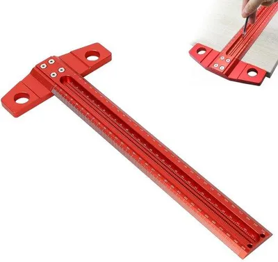 Obrázek produktu pro Hliníkové pravítko pro tesařské práce, úhel 90 stupňů, 300 mm, model TS